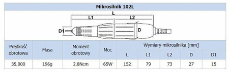 STRONG 207B/102L prosthetic micromotor