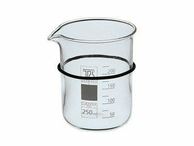 Glass Beaker 250 ml Ø 65 mm with Mounting Ring Polsonic Palczyński 20122